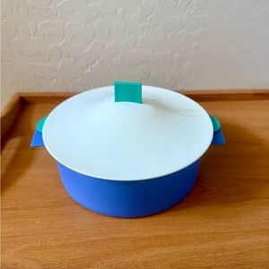 NEW Tupperware Microwave Steamer/Cooker Set With Insert & Lid | Blue/Teal/White